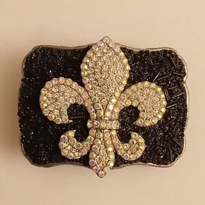 DESIGNGER SAINTS Rynstones BELT BUCKEL Black-Sliver Colors BPD X